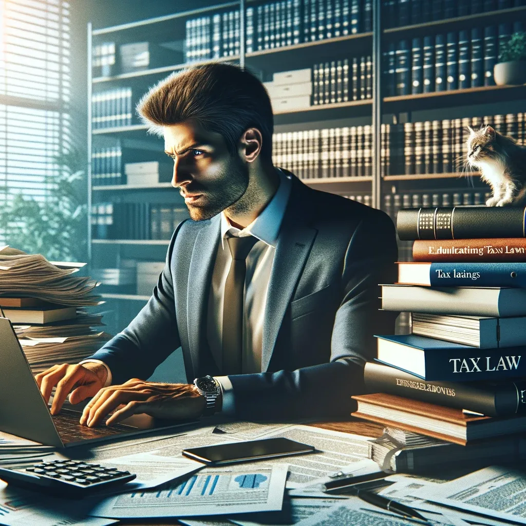 Man studying tax law changes Man studying tax law changes