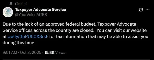 Taxpayer Advocate Service X Post