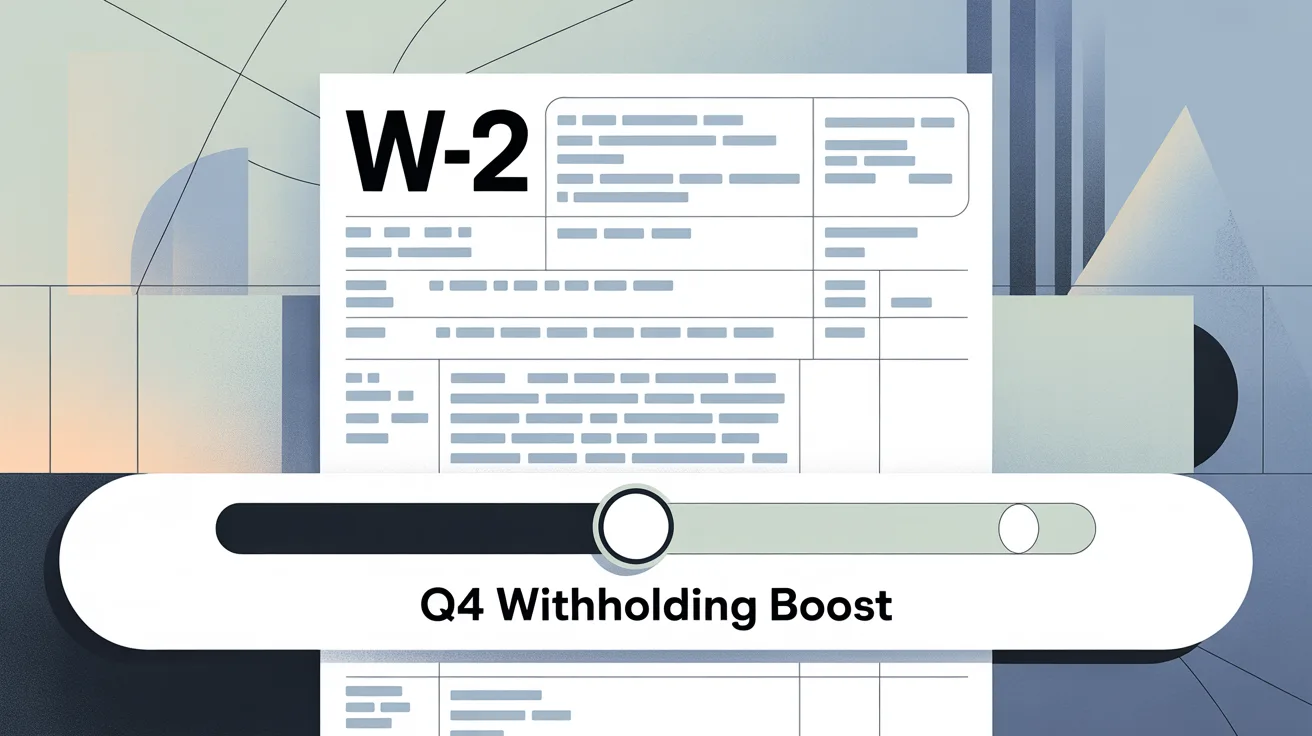 W-2 with a Q4 withholding boost slider representing even withholding treatment